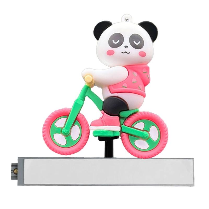 Car Dashboard Decoration Ornaments Funny Sliding Cycling Panda Fashion Interior Ornaments Novelty Animal Doll
