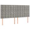 Vidaxl Bed Headboards, 4 Pcs, Light Gray, 80X5X78/88 Cm, Velvet