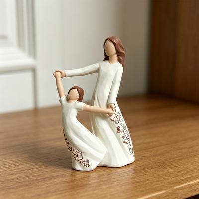 Yousheng Gifts for Mom from Daughter, Hand Painted Resin Mother Daughter Figurine, Sentimental Mother's Day Gifts for Mom