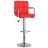 Bar Stool Set of 2 Red Faux Leather