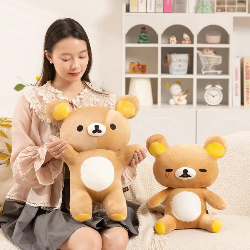 Soft Fluffy Rilakkuma Plush Toy Cartoon Brown Bear Stuffed Anime Doll Kawaii Japanese Style Plushies Home Decor Gift Collection