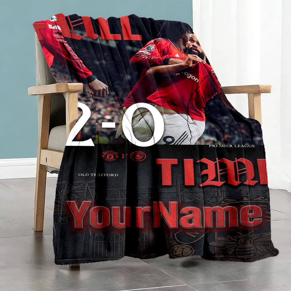 Manchester Customize Text Blanket Multi-purpose Customizable Blanket Durable Comfort Versatile for Home Decor Chair Nap Couch All-Season Use