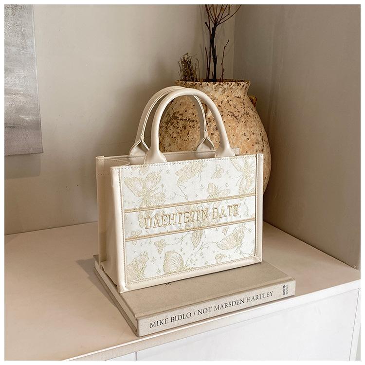 Embroidery Handbag Women's Summer New Fashion Tote Bag Niche Texture Shopping Bag