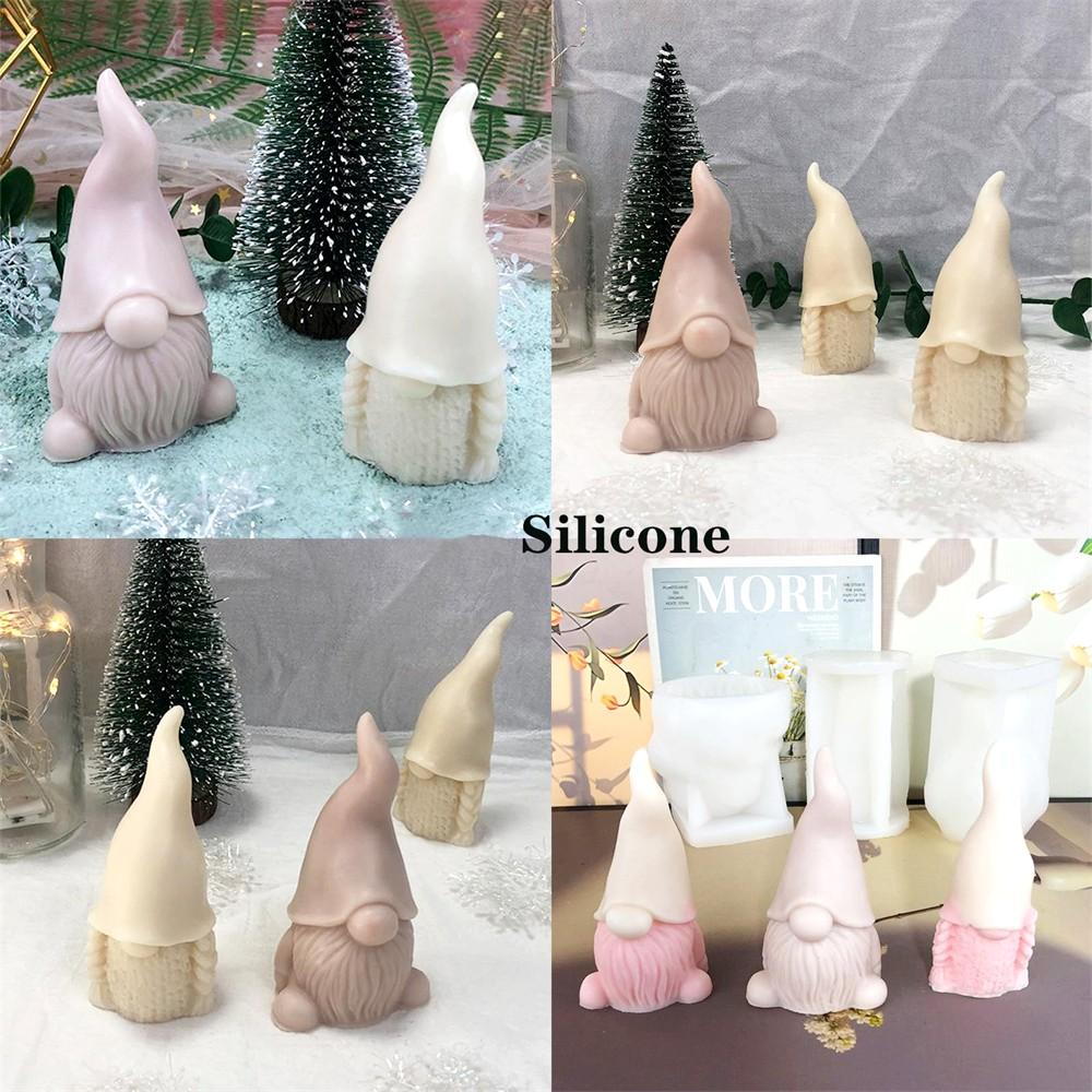 3D Gnome Candle Silicone Mold DIY Soap Polymer Clay Plaster Epoxy Resin Mould Christmas Decoration Gifts Home New Year Decors