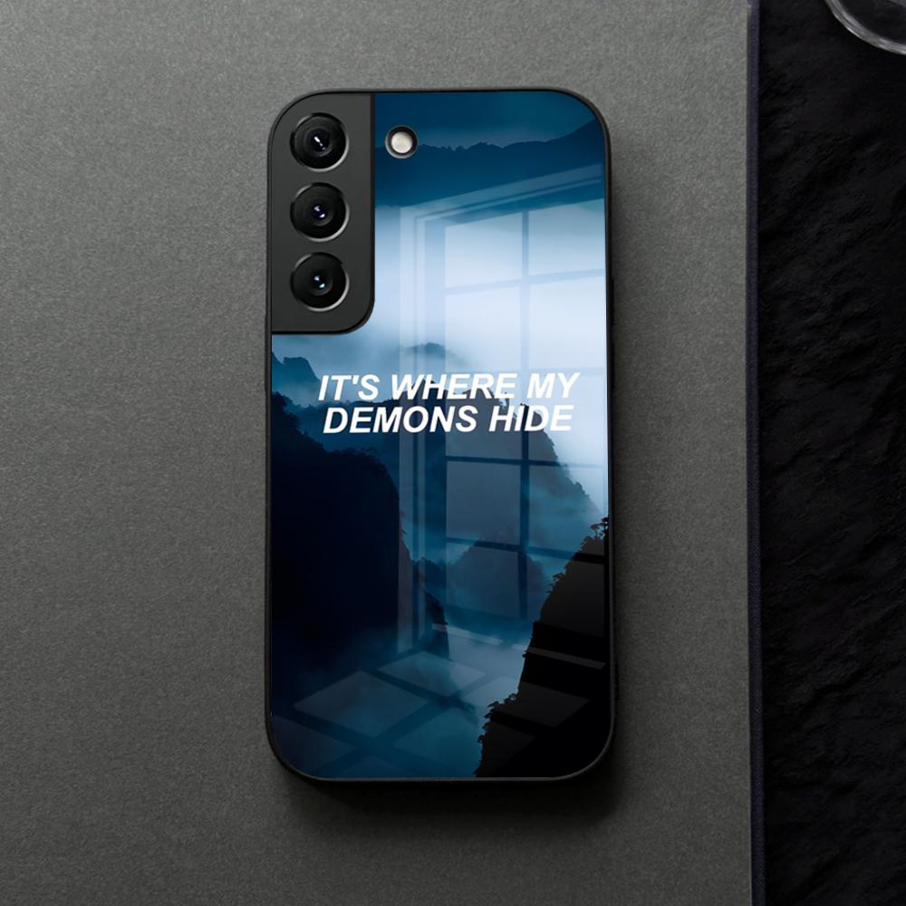 I-Imagine Dragons Eyes Closed Phone Case Glass For Samsung Galaxy S21 S25 S22 S20 S24 S23 Ultra Fe Plus A16 A34 A54 A24 Coque
