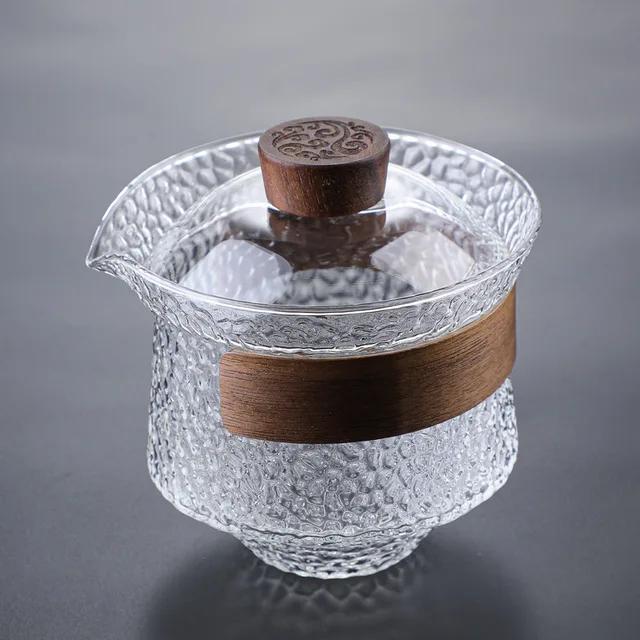 High Temperature Resistance Glass Teapot With Anti-scalding Handle Office Used Tea Cup Transparent Kettle