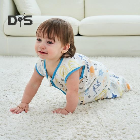 Baby sovesekk 6-24 måneder organisk bomull Bærbart teppe ermeløst design TOG 0,5 dobbel glidelås Småbarns sovepose Lette sovesekker for