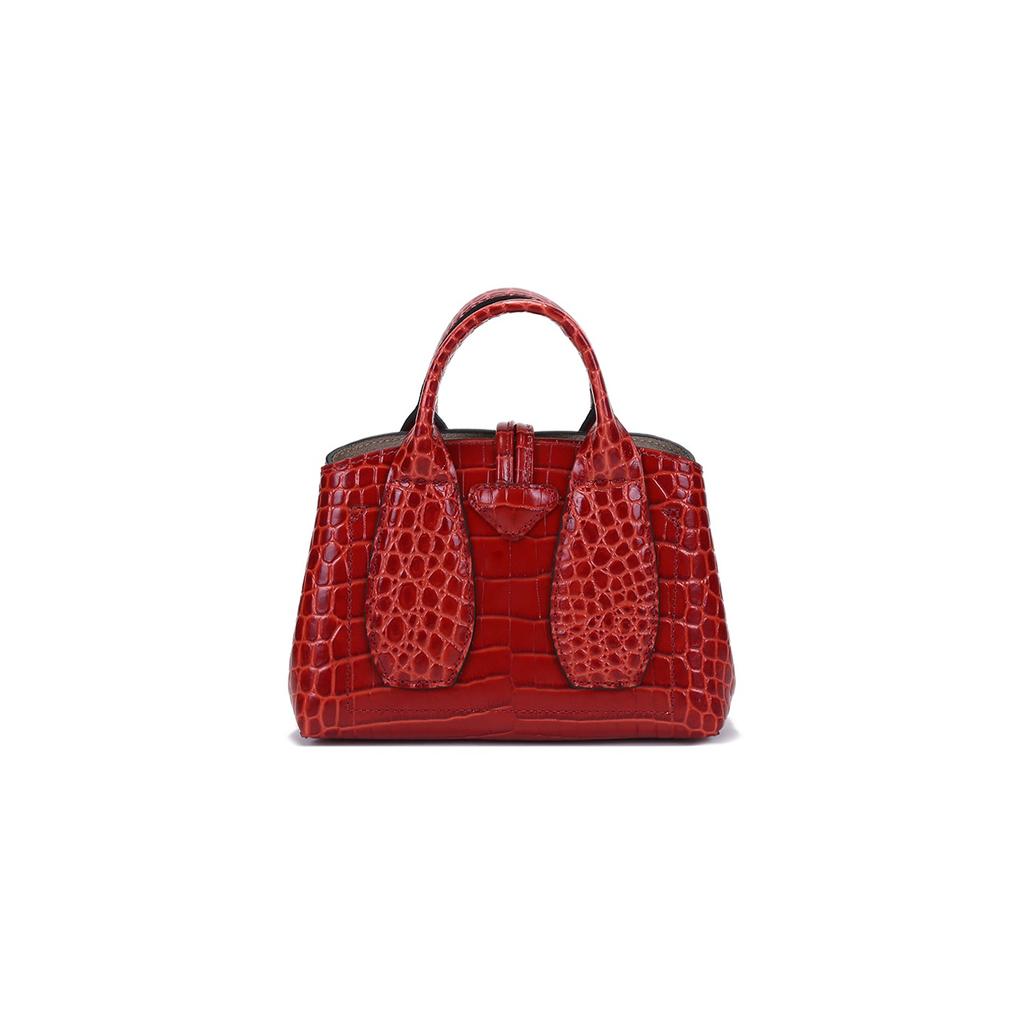 Longchamp Le Roseau Fashion Leather Tote Bag Women handbags Orange 10057HTSH21