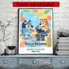 Bluey Customize Your Name Diamond Painting Round Diamond Diy Frameless Holiday Artwork Suitable For Home Office Wall Decoration