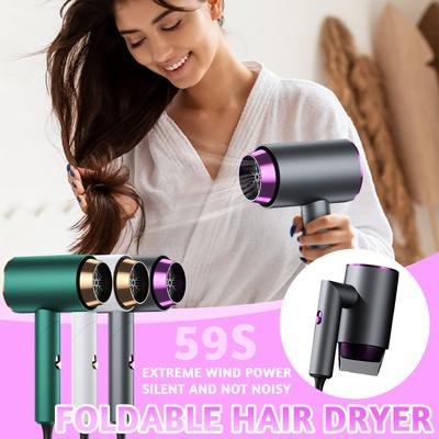 High-power Internet Celebritys Negative Ion Leafless Hair Dryer Household Hot And Cold Wind Hair Care Folding Hair Dryer