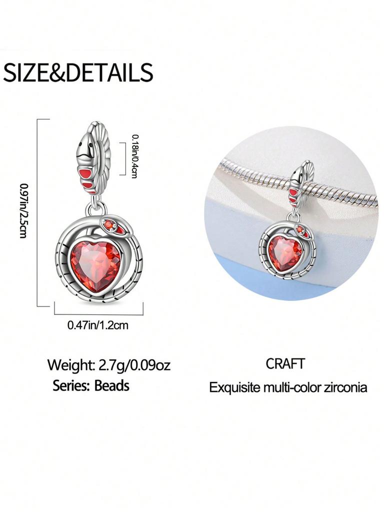 Charms Plata Jahr der Schlange Grüne Schlangenperlen Charm Kupferbeschichtet Passend für Charms Originalarmband Zur Schmuckherstellung DIY Charm