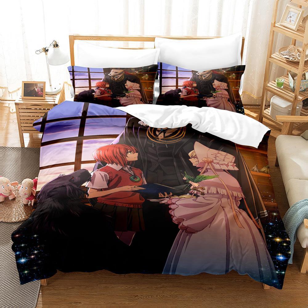 3D Print Anime The Ancient Magus' Bride Bedding Set Single Twin Full Queen King Size Bed Set Adult Kid Bedroom Duvet Cover Sets