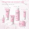 LAIKOU Moisturizing Reduce Fine Lines Brighten Skin Tone Care Toner Cream Eye Cream Cleanser 6Pcs Sakura Facial Skin Care Set
