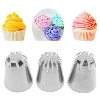 3Pcs Large  Icing Piping Tips Set Cream Nozzles Diy Dessert Pastry Tips