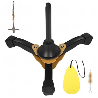 Portable Foldable Heavy Duty Clarinet Flute Stand with Cleaning Kit Detachable Woodwind Holder