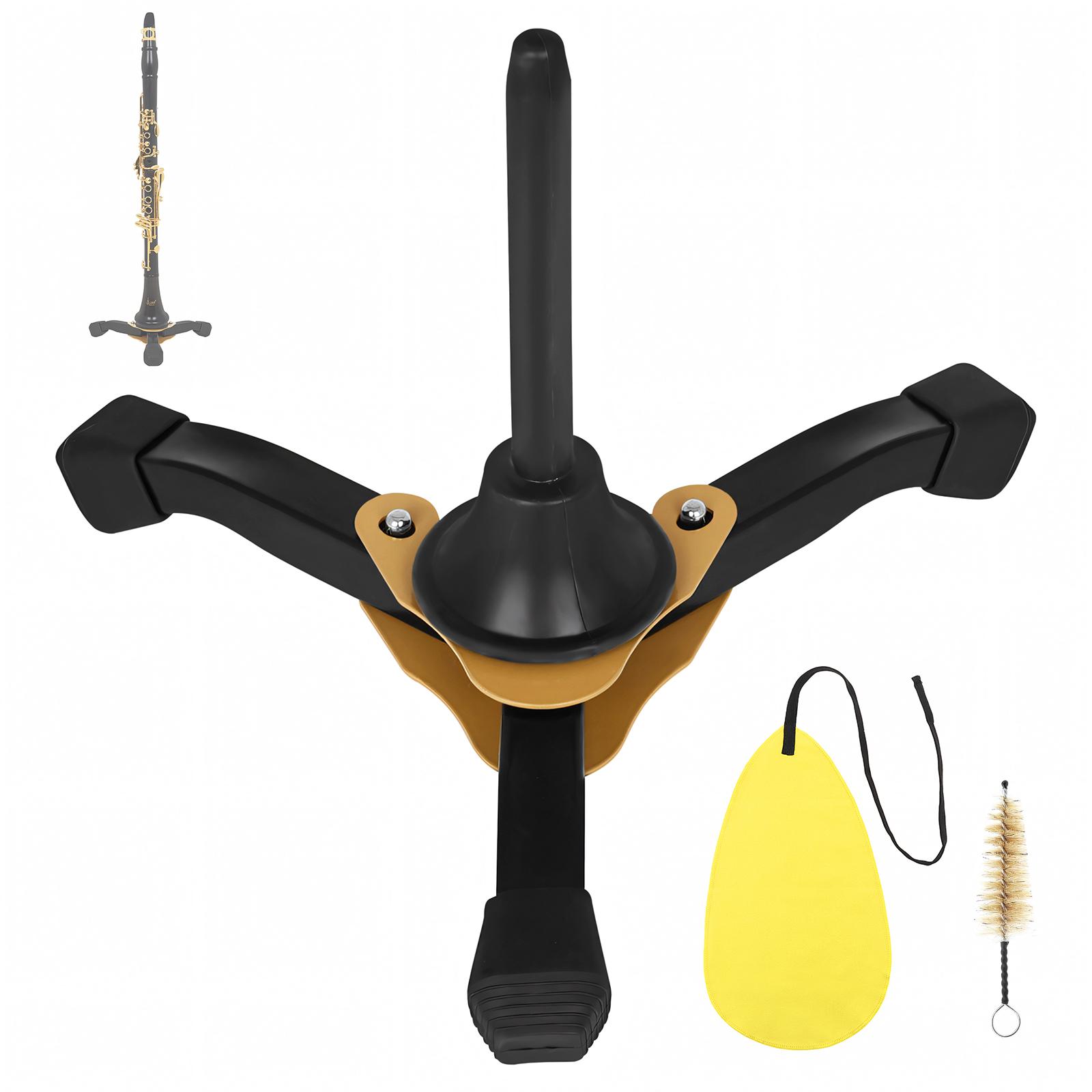 

Portable Foldable Heavy Duty Clarinet Flute Stand with Cleaning Kit Detachable Woodwind Holder