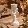Modern Minimalist Home Accents Retro Angel Candle Holder Cupid Roman Column Stand Vintage Statue Decor Figurine Decorative Candlestick for Wedding,