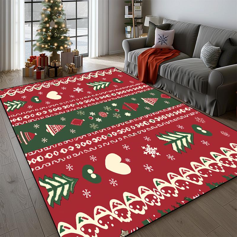 Christmas Tree Carpet for Living Room Decoration Home Rugs Fluffy Soft Bedroom Bedside Floor Mat Non-slip Balcony Lounge Rugs