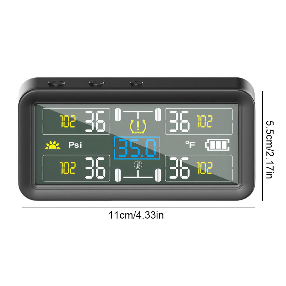 Tire Pressure Monitoring System with 4/6 External Sensors Tyre Temperature Monitor LCD Display for RV Sedan SUV Truck