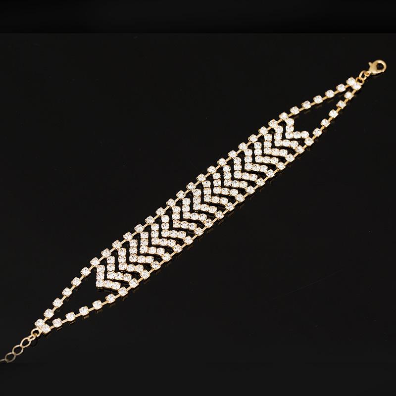 Brățară Stil Coreean cu Rânduri Multiple de Diamante cu Strasuri - Bijuterii la Mare Căutare B006