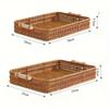 Hardness Rattan Wicker Woven Serving Baskets Household Handwoven Dried Fruit Dim Sum Snack Plate 4 Styles