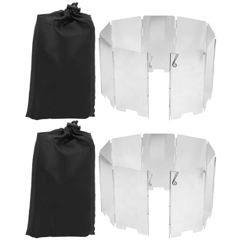 2Pcs Outdoor Camping Plug Pin Wind Board Aluminium Alloy 9 Plates Cooker Wind Screen