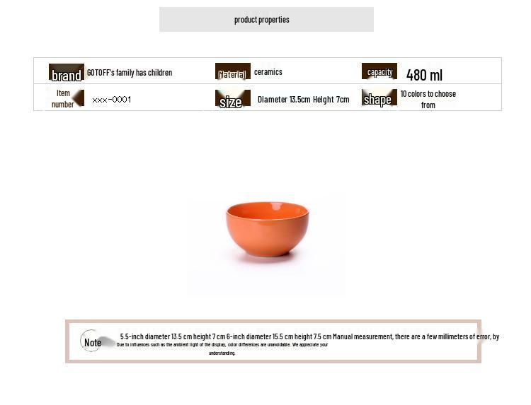 Colorful Large Ceramic Children's Bowl - Creative Underglaze Design for Rice or Porridge