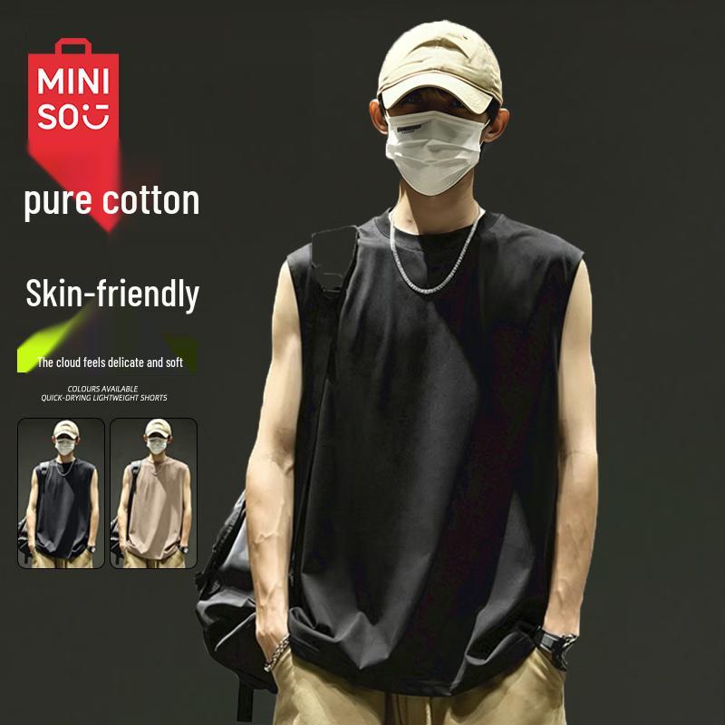 MINISO Men's Pure Cotton Sleeveless T-Shirt