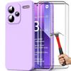 TPU Case For Xiaomi Redmi Note 13 Pro+ 5G - Soft Purple Silicone - Shockproof - 2 Tempered Glass