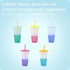 Hrníčky měnící barvu 5 kusů Opakovaně použitelné Tumbler s víčky a brčky Ledová voda Měnící barvu BPA Tumblery Party hrníčky