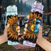 1PC Sun Moon Face Bohemian Art Print 750ml Color Plastic Sports Water Bottle Leakproof Flip Straw Lid Suitable for Sports Office Home Use