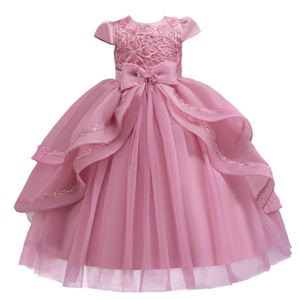 Girls Princess Dresses Irregular Long Mesh Dress Dresses Middle Large Children Piano Performance Clothes Christmas Costumes  Girl's Favourite Dress