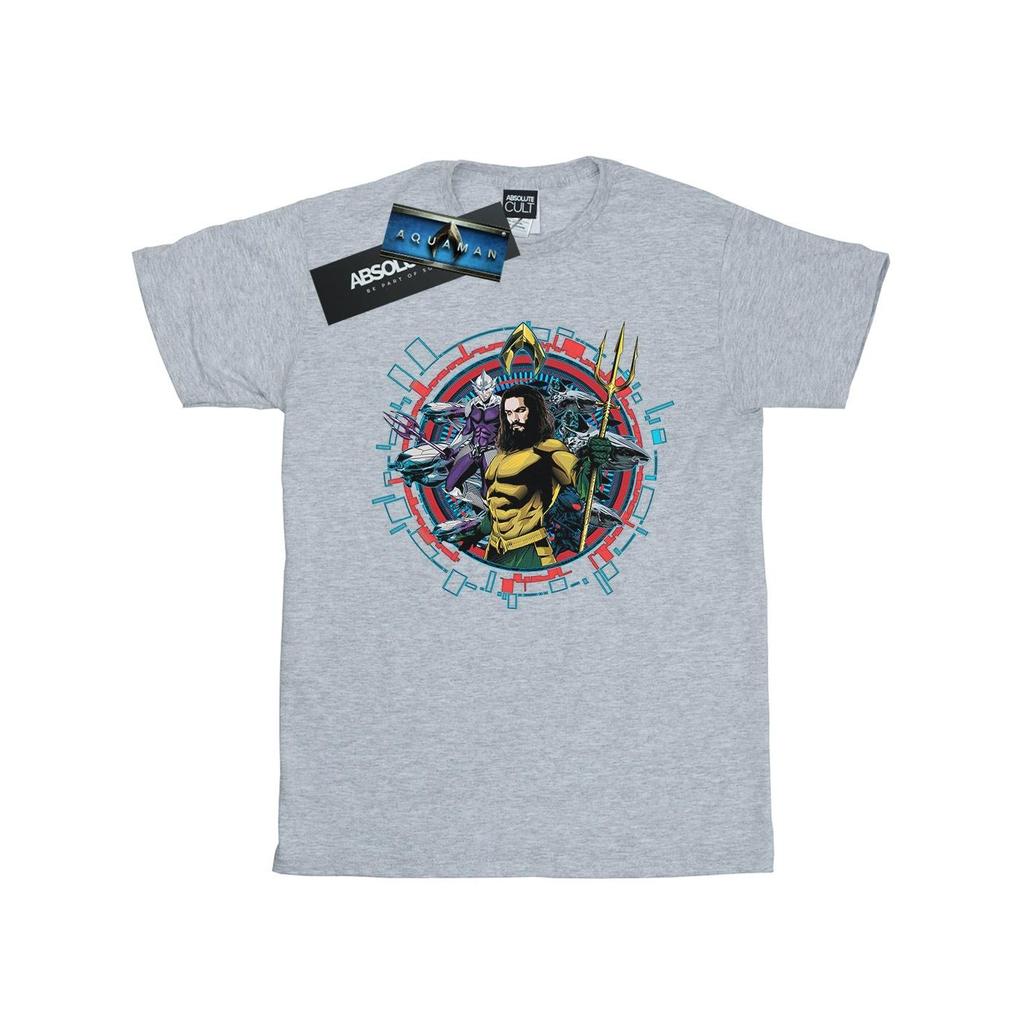 DC Comics Womens/Ladies Aquaman Circular Crest Cotton Boyfriend T-Shirt
