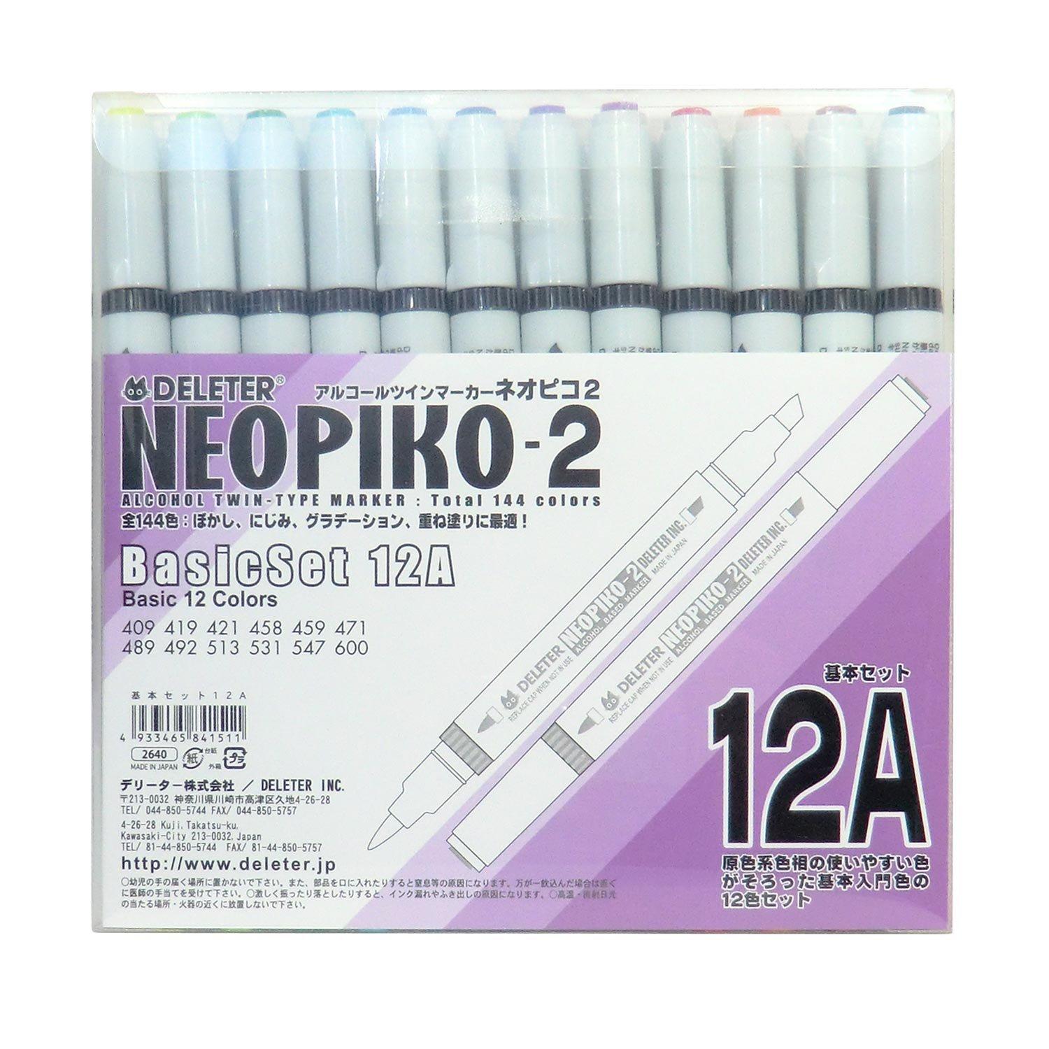 

Deleter Alcohol Marker Neo Basic 12 Colors Set A Pico-2