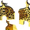 Compact Party Decorations 3PCS Ramadan Golden Castle Ornament, Hollow Mosque Design, Thick Wood And Indoor Aesthetic Ornaments Acrylic Desktop