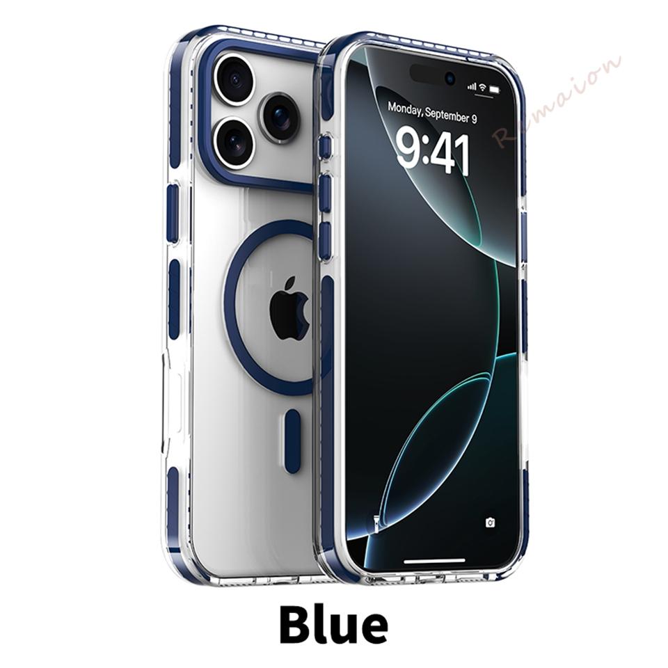 Clear Magnetic Phone Case for For Iphone 17 16 1 14 13 12 11 Pro Max 14 1 Plus 17 Air Official Transparent Protector Cover