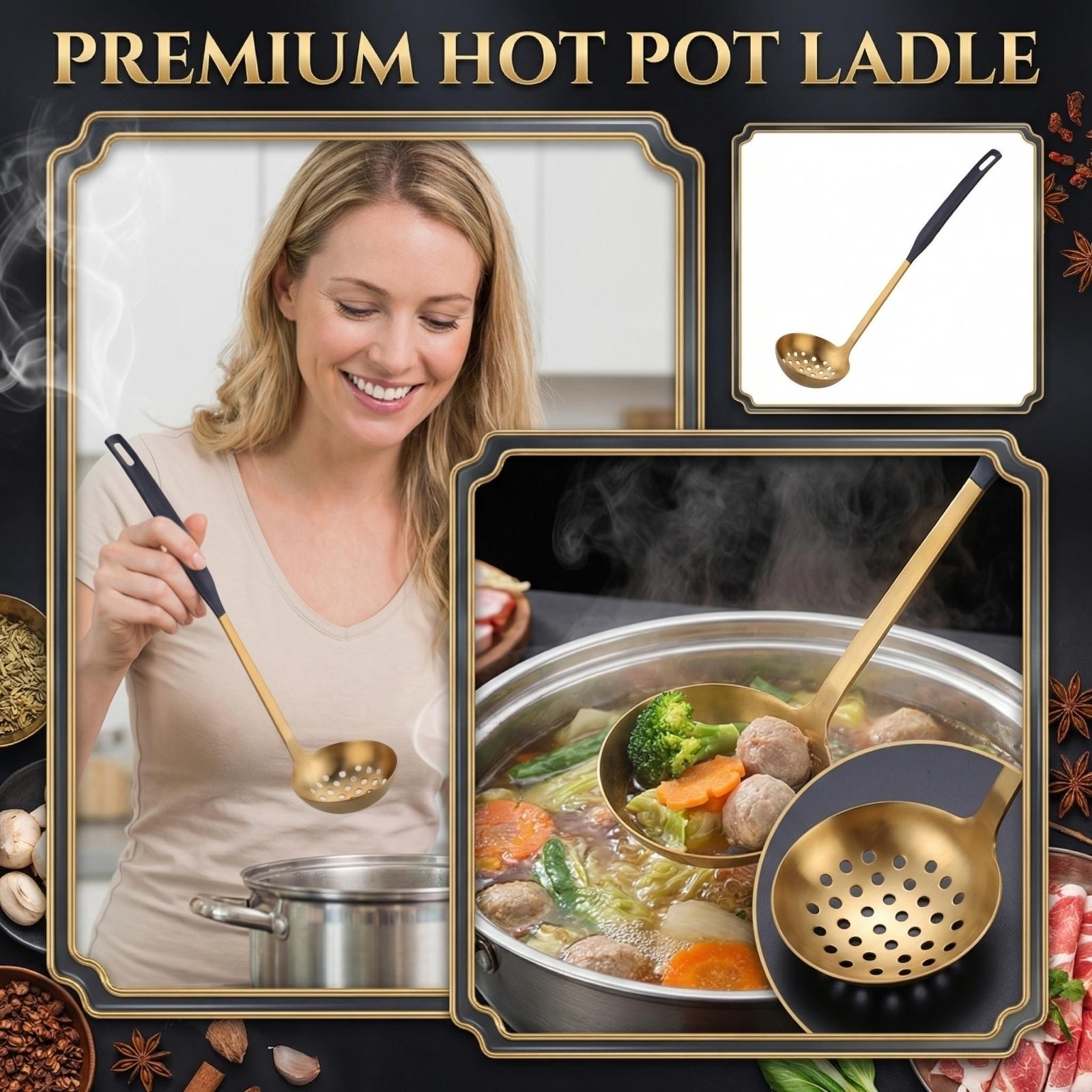 Stainless Steel Hot Pot Spoon, Household Thick Long Handled Soup Spoon one size