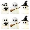 Mini Ghost Figurines for Crafts Halloween Luminous Figurines Glow in The Dark Cute PVC Statues Miniature Statue Micro Landscape Tiered Tray