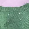 Maison Margiela Green 100% Wool Boat Neck Long Sleeve Knit Tops S greenUsed