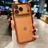 Electroplating Clear Phone Case For iPhone 17 Pro Max 17Pro Air 17 Lens Glass Film Air Bag Shockproof Transparent Cover Funda