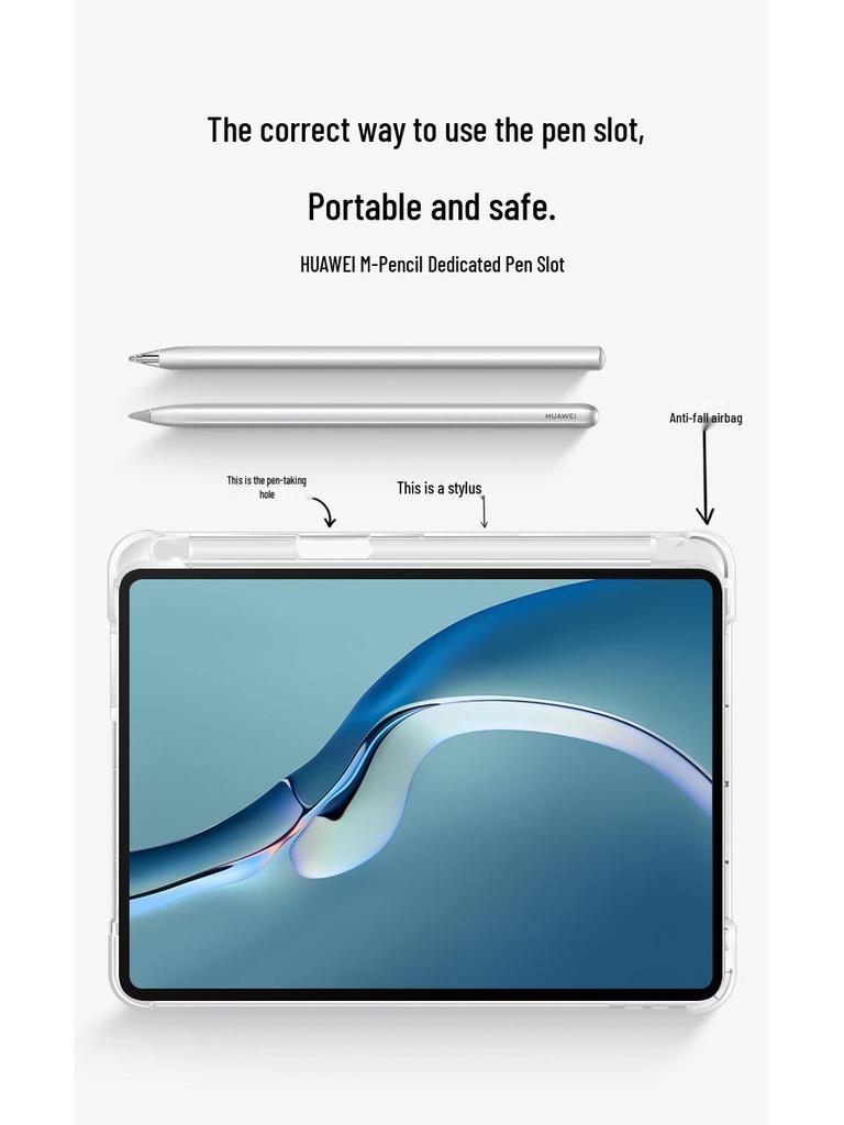 Huawei MatePad 11.5S Protective Case, Transparent TPU Soft Shell with Pen Slot for Honor X9 MagicPad
