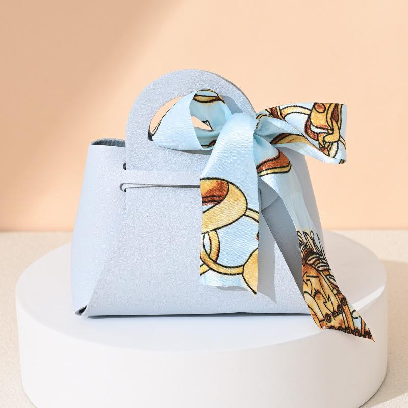 20 Stück Leder Geschenkbeutel Schleife Verpackungsbeutel Hochzeitsgeschenk Verteilungsbeutel Süßigkeiten Verpackungsbox Rosa Mini-Handtasche