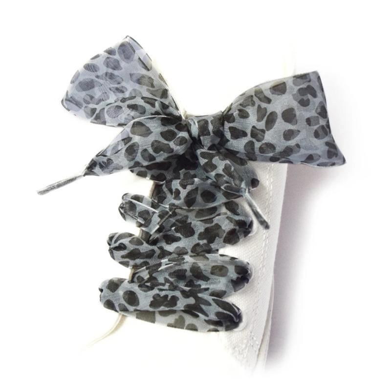 Leopard Lace Shoelaces Leopard Print Shoe Laces Fashion Shoe Accessories Decorative Laces for Sneakers Boots One Pair