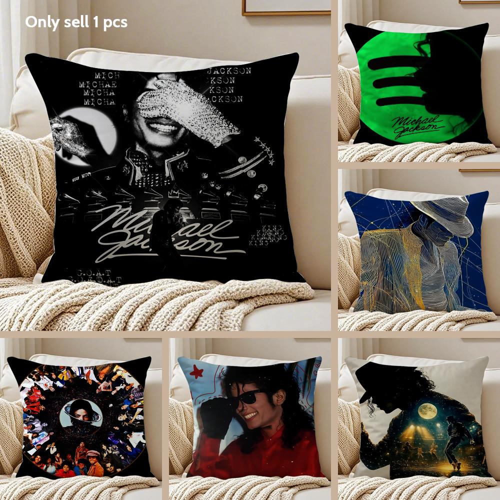 Singer Mmichael Jackson Cushion Cover Silky Short Plush Sofa Pillow Cover Hidden Zipper Soft Dustproof Case for Home Decor