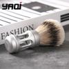Yaqi Bandstand 24mm Matte Chrome Metal Handle Silvertip Badger Hair Shaving Brush And Shaving Soap Set for Men Grooming Kit