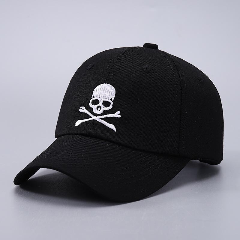 

Cool Men Women Summer Skull Embroidery SunShade Cotton Baseball Cap Outdoor Sport Sunscreen Punk Hip Hop Adjustable Hat Adjustable