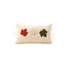 Thanksgiving Pillow Cover Maple Leaf Embroidered Plush Cushion Cover with Concealed Zippers for Indoor Decors Home