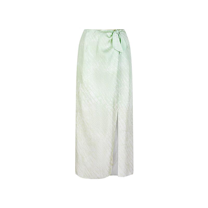 LESS 2025 Summer Mulberry Silk Slit Skirt