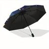 1pc Moonlit Whiskers Automatic Open/close Folding Compact Umbrella, 8-Rib Sturdy Canopy, Lightweight Portable, Commuting Use, Gift, Outdoor Umbrella,