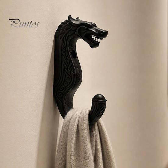 Functional Nordic Wall Art 3D Printed Viking Dragon Hook, Decorative Style Coat Hanger, Minimalist Mount Hook Durable Storage Organizer for